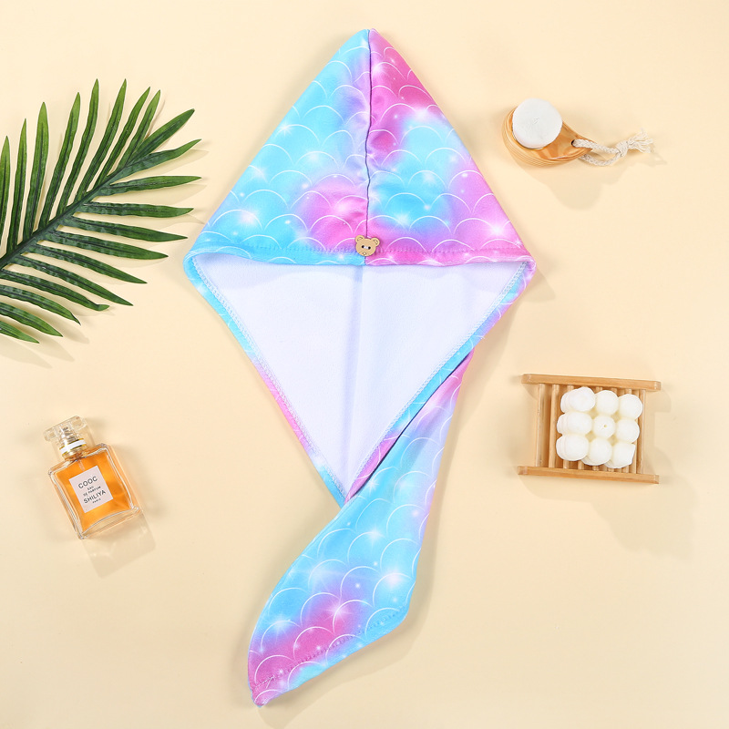 Factory wholesale ladies hair drying towel printing hair drying cap new microfiber turban soft absorbent bath cap