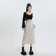 American Style Workwear Skirt Women's 2023 Summer High Waist A- Line Slimming Casual All-match Drawstring Split Mid-length Skirt