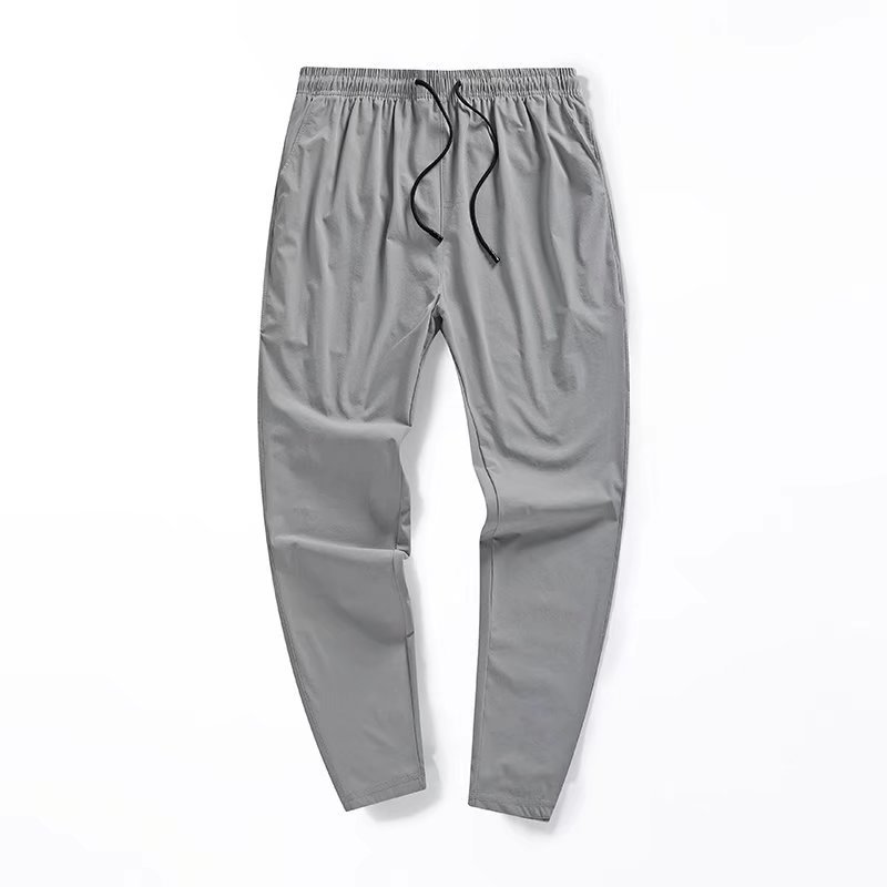 Summer New Casual Pants Men's Ankle-length Pants Ice Silk Stretch Leg Straight Rinting Pants Sports Quick-drying Pants Men's Trendy