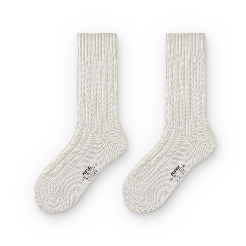 plusox men's and women's Chinese thick texture spring and autumn sandals wear thick thread knitted retro Japanese style mid-tube stockings