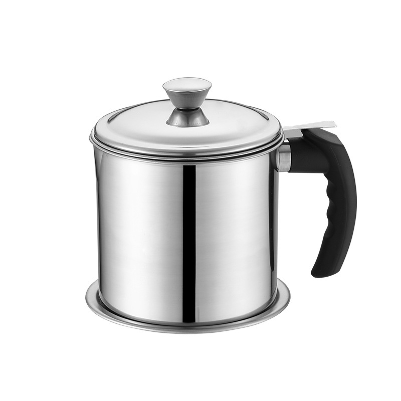 Thick 304 stainless steel oil filter cup filter cup stainless steel with filter mesh soup oil separator filter residue return oil Cup