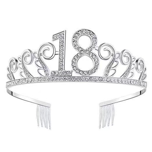 Europe and the United States digital birthday 10~100 years old crown headdress hair crown cake decoration ornaments cross-border wholesale