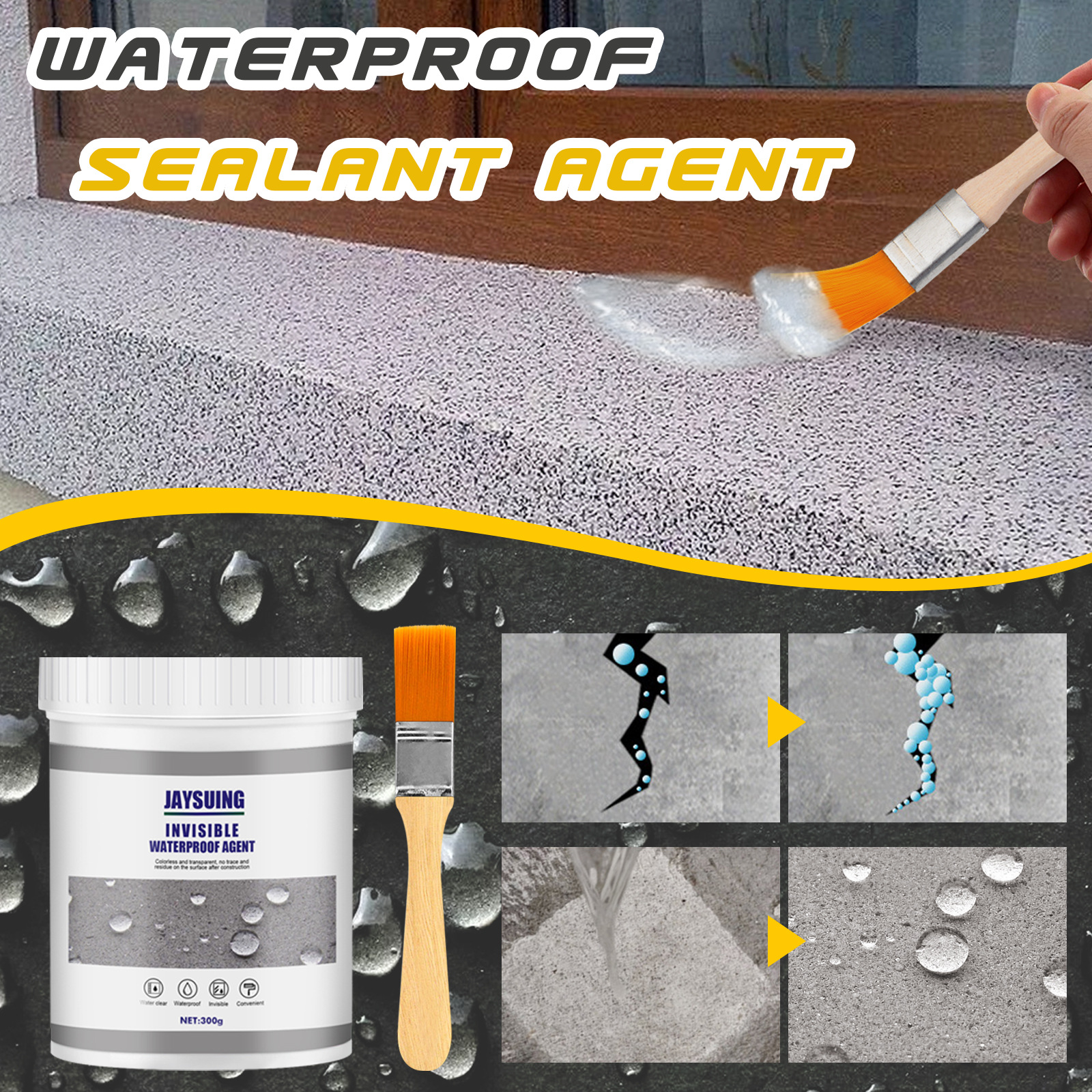 Jaysuing transparent waterproof glue toilet kitchen exterior wall anti-leakage non-smashing brick leak sealing coating