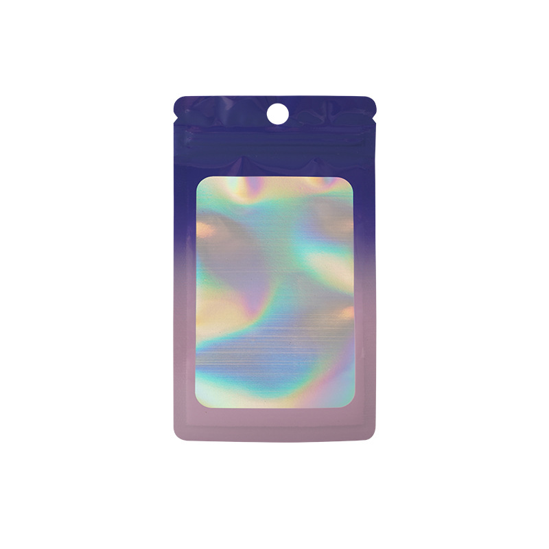 Color gradient aluminum foil laser self-sealing bag jewelry packaging bag candy snack packaging bag sealed bag wholesale