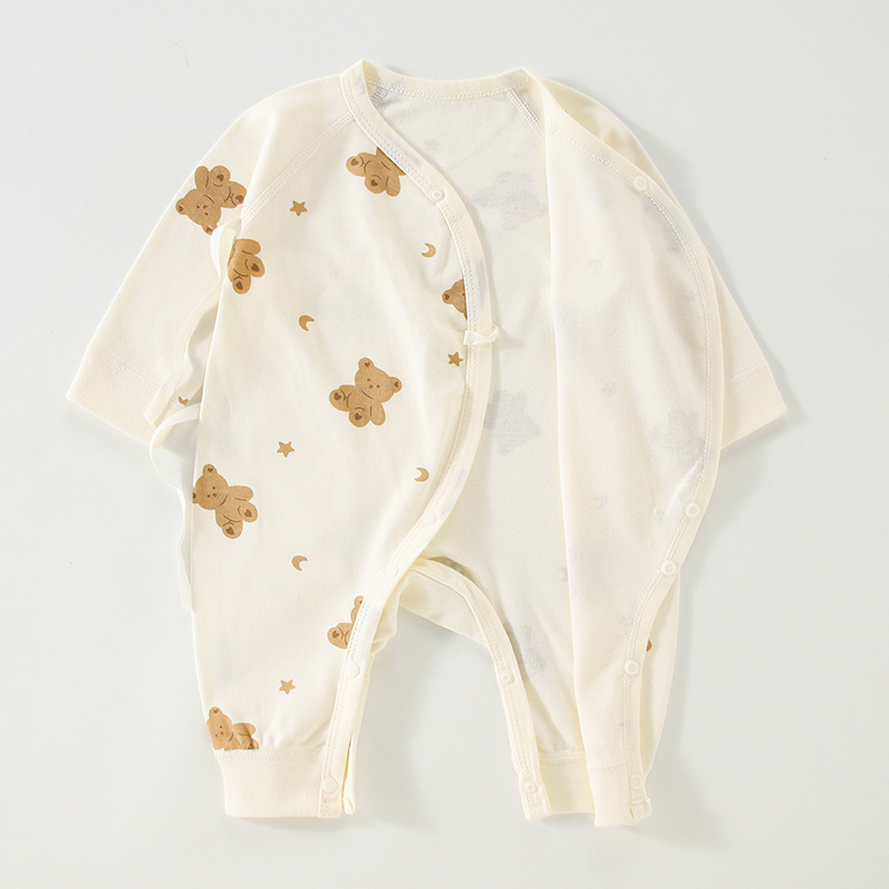 Baby clothes newborn spring and summer bottoming cotton jumpsuit baby clothes baby belly protection monk clothing