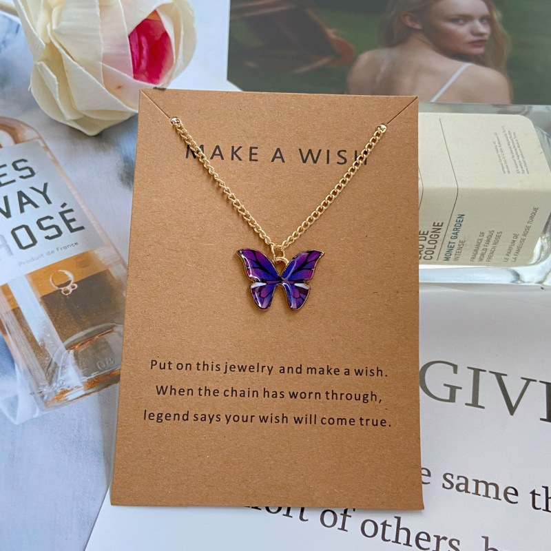 Bohemian alloy butterfly pendant necklace AliExpress pendant set clavicle chain necklace