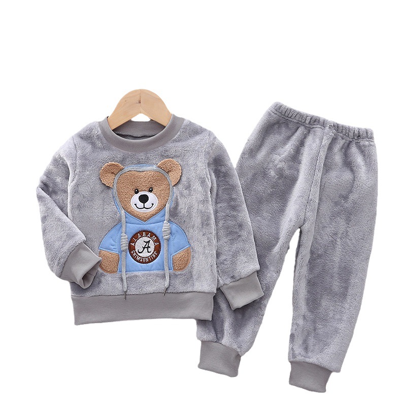 Children's Clothing 2023 Winter New Children's Clothes Baby Pajamas Girls' Winter Clothes Boys' Suit Winter Home Clothes