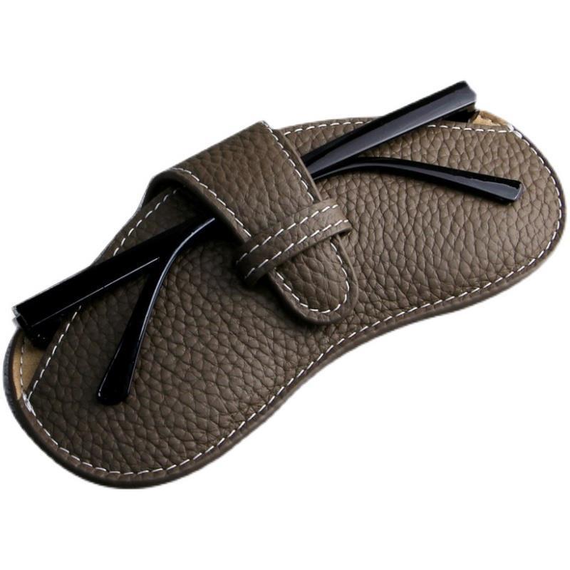 ins glasses case portable myopia glasses bag sunglasses bag genuine leather textured glasses storage bag simple protection