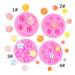Plum blossom peach blossom cherry blossom small flower shape silicone mold DIY mousse cake plaster epoxy fondant baking decoration