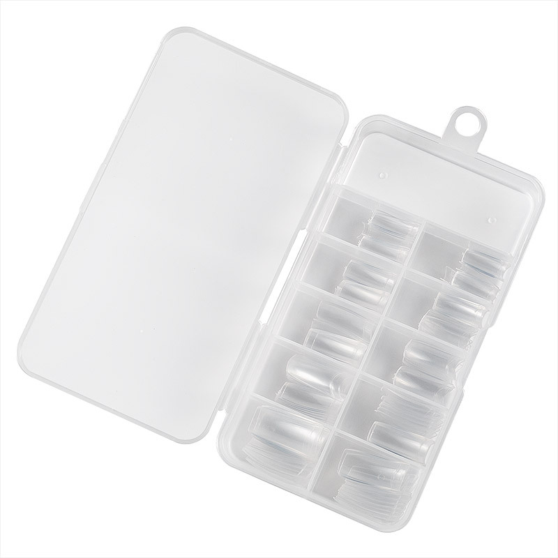 Amazon Nail Art 500 Pieces Boxed Traceless Natural Transparent French Full Sticker Fake Nail Pieces Tool
