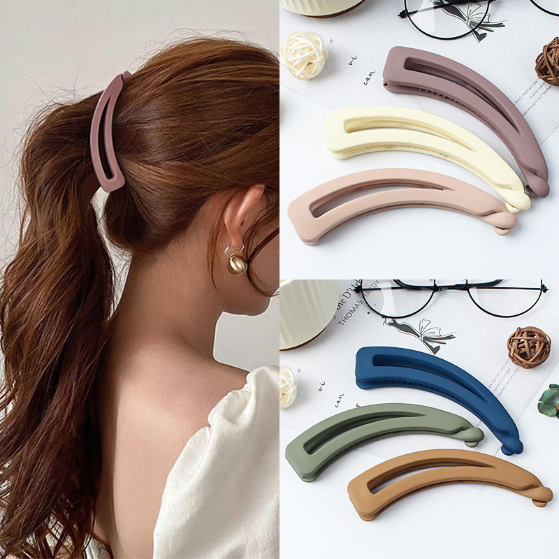 Large vertical frosted banana simple ponytail hair clip girls after travel hair clip wholesale
