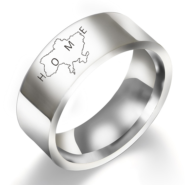 Amazon new HOME Ukrainian stainless steel ring unisex titanium ring lettering ring