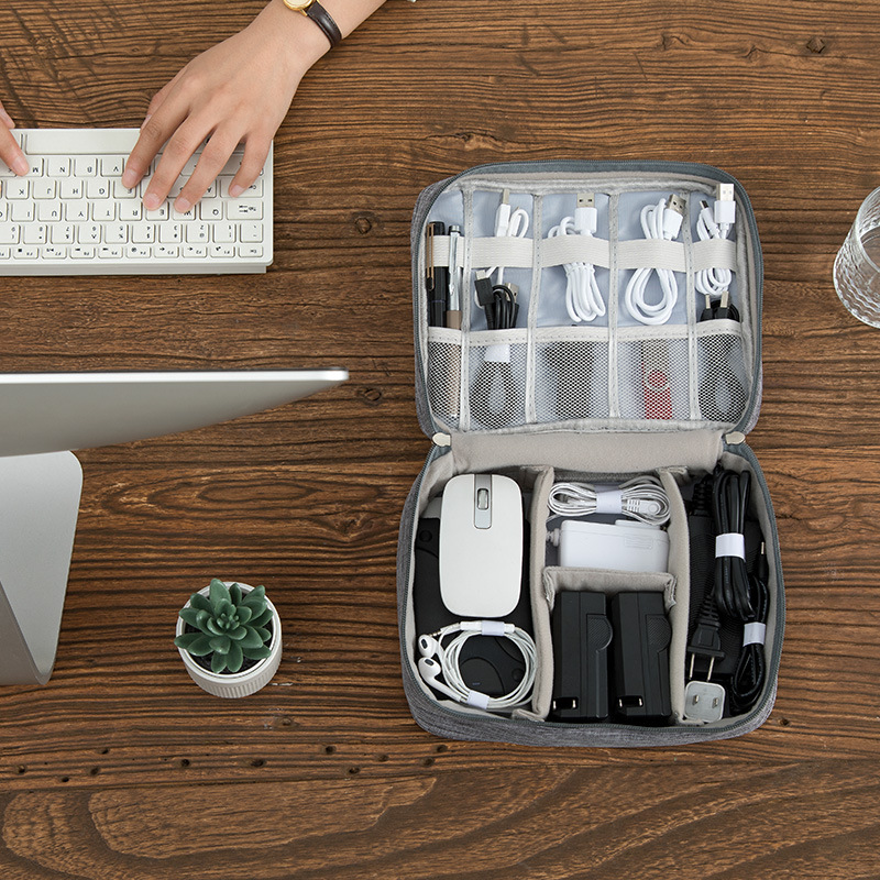 Charger bag earphone line bag three-layer storage bag charging line data line storage bag mobile power supply bag storage bag