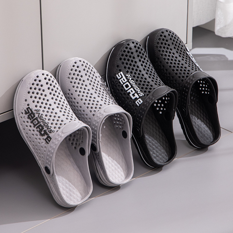 Men's Cave Shoes Summer New Style Outer Wear Soft Sole Non-slip Beach Sandals Thick Sole Nurses Baotou Two-wear Sandals