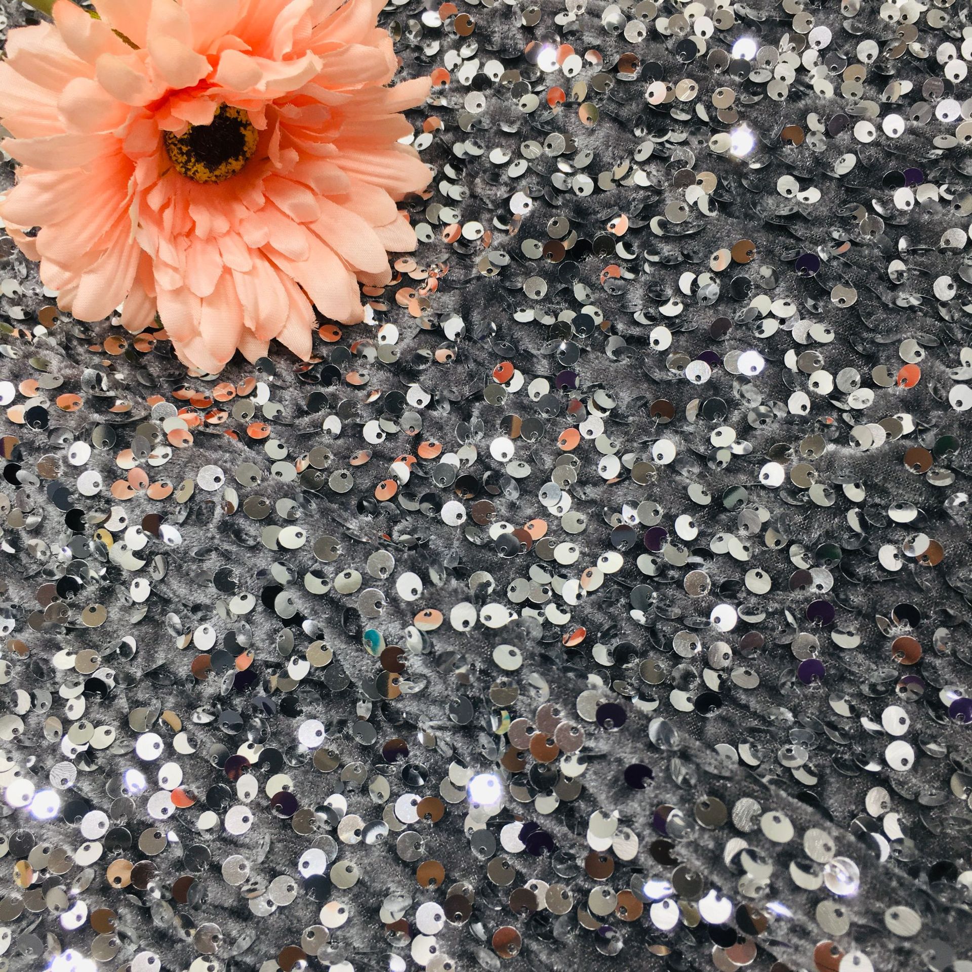 in stock 50 Color 5mm Stretch Fleece Sequin Cloth Cocktail Dress Shoe Material Headdress Children's Wear Embroidered Bead Fabric