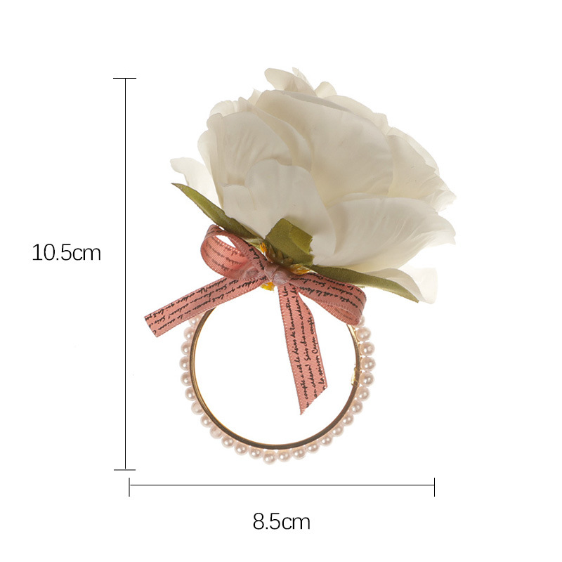 Western Restaurant Napkin Ring New Simulation Rose Napkin Buckle Alloy Electroplated Mouth Cloth Ring Mori Napkin Buckle