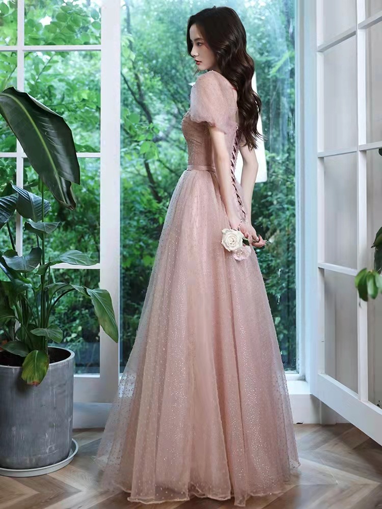 Evening Dress Women's Banquet 2024 New Ambience Niche Texture Pink Fairy Host Dress Banquet Evening Dress