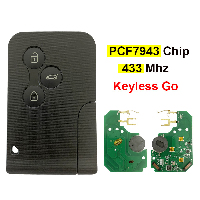 適用於雷諾3鍵智能鑰匙PCF7943,433MHZ