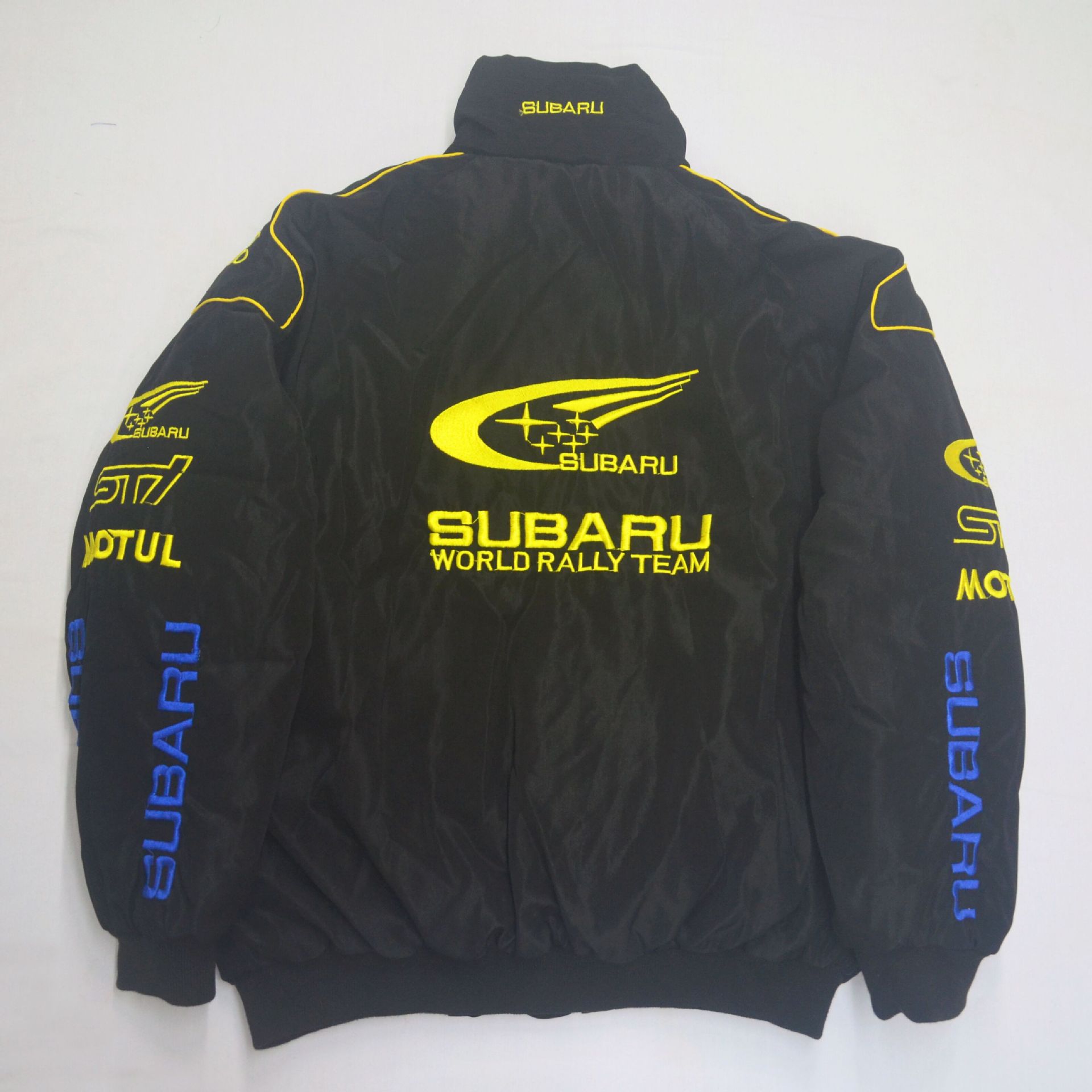 F1 racing suit academic style retro style autumn and winter coat cotton-padded jacket Subaru coat full embroidery A083A084