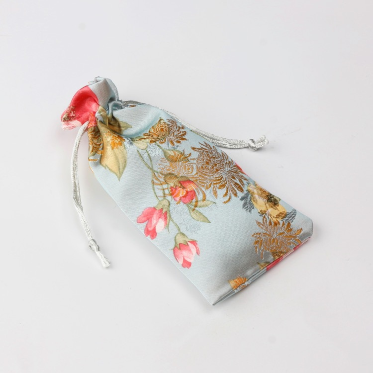 絲綢棉麻檀木梳收納袋小布袋子 梳子禮盒布袋束口抽繩袋 送人禮品