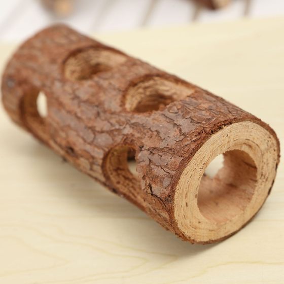 Amazon cross-border hot hamster solid wood pipe solid wood rabbit molar tree tube support one-piece delivery