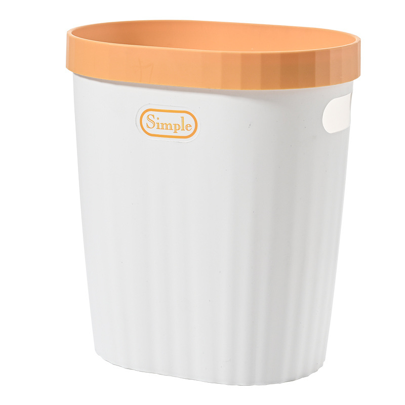 Trash bin household wholesale uncovered living room bedroom kitchen bathroom trash bin round plastic color matching paper basket