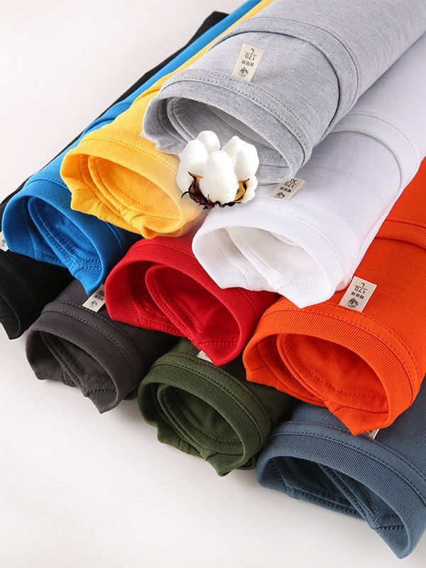 Spot crew neck 180gCVC solid color combed cotton texture large size short sleeve T-shirt men's and women's sports loose half sleeve