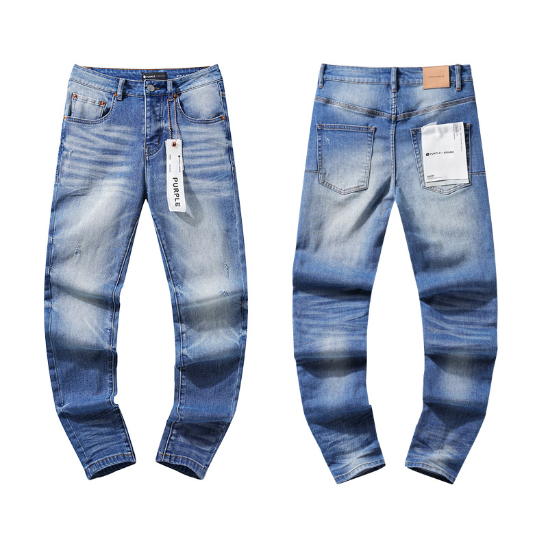 Purple jeans high street black blue hole 