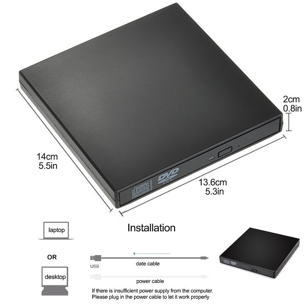USB2.0 universal external CD-RW burner driver-free DVD / CD reader player
