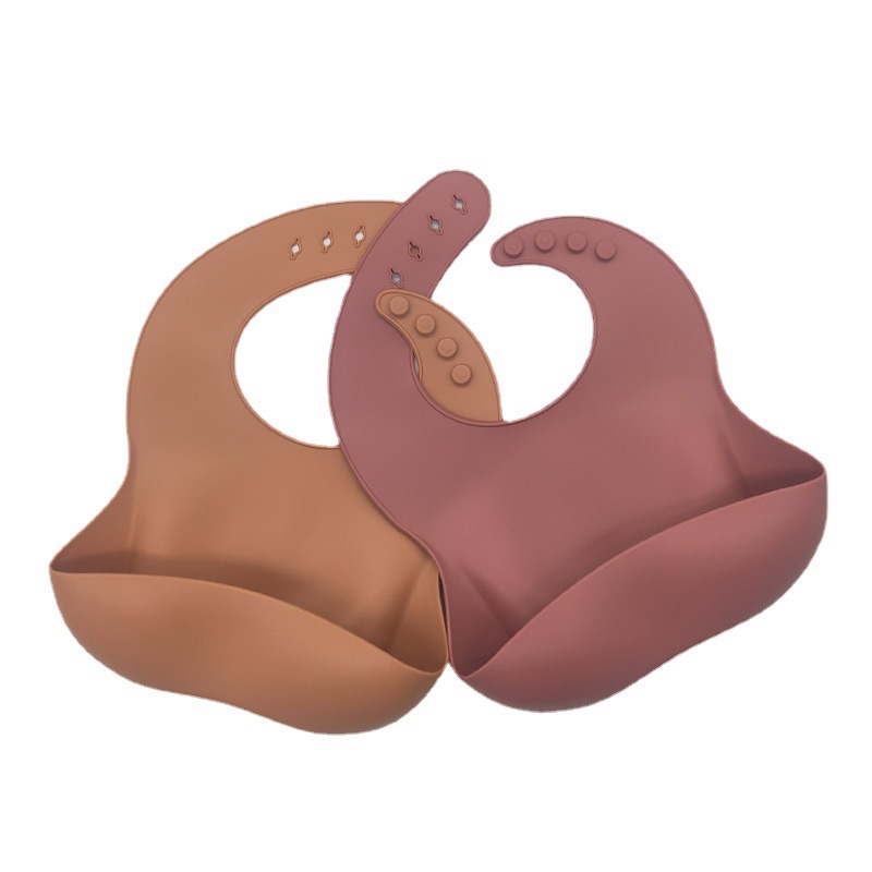 Food grade silicone three-dimensional bib high color value European and American wind waterproof rice bag children's feeding belly bag saliva towel spot