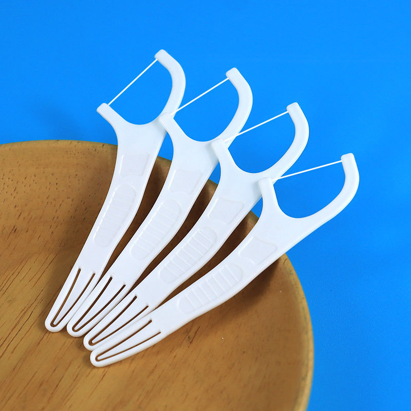 Cross-border wholesale floss large box 50 toothpick thread double-headed double-purpose foldable floss stick ultra-fine toothpick