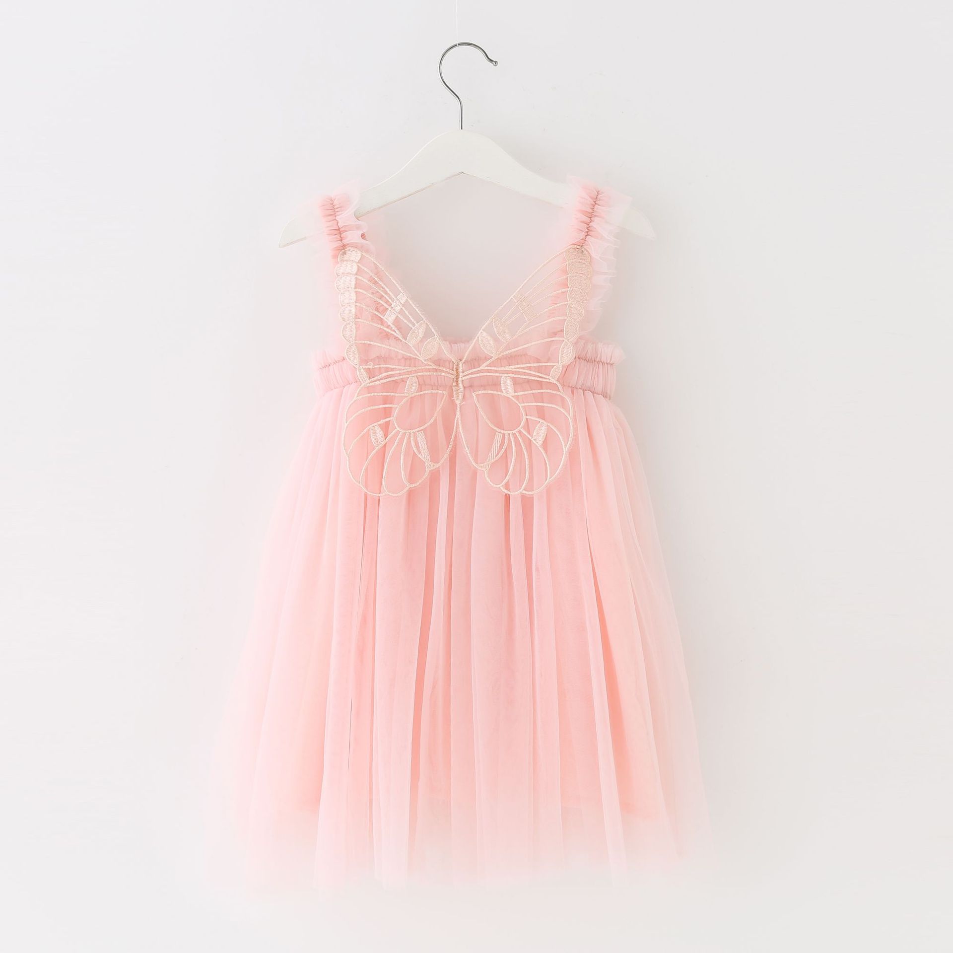 Cross-border children's mesh dress sling birthday dress pettiskirt three-dimensional angel wings fairy Western style skirt