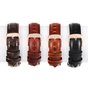 Substitute DW watch strap leather first layer cowhide leather brown crocodile 12-20mm calf leather factory direct in stock