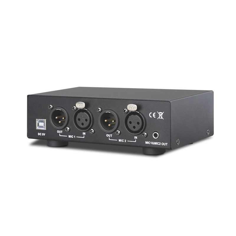 Live recording large diaphragm dual capacitor microphone available 48V Phantom Power USB power supply voltage regulator noise-free