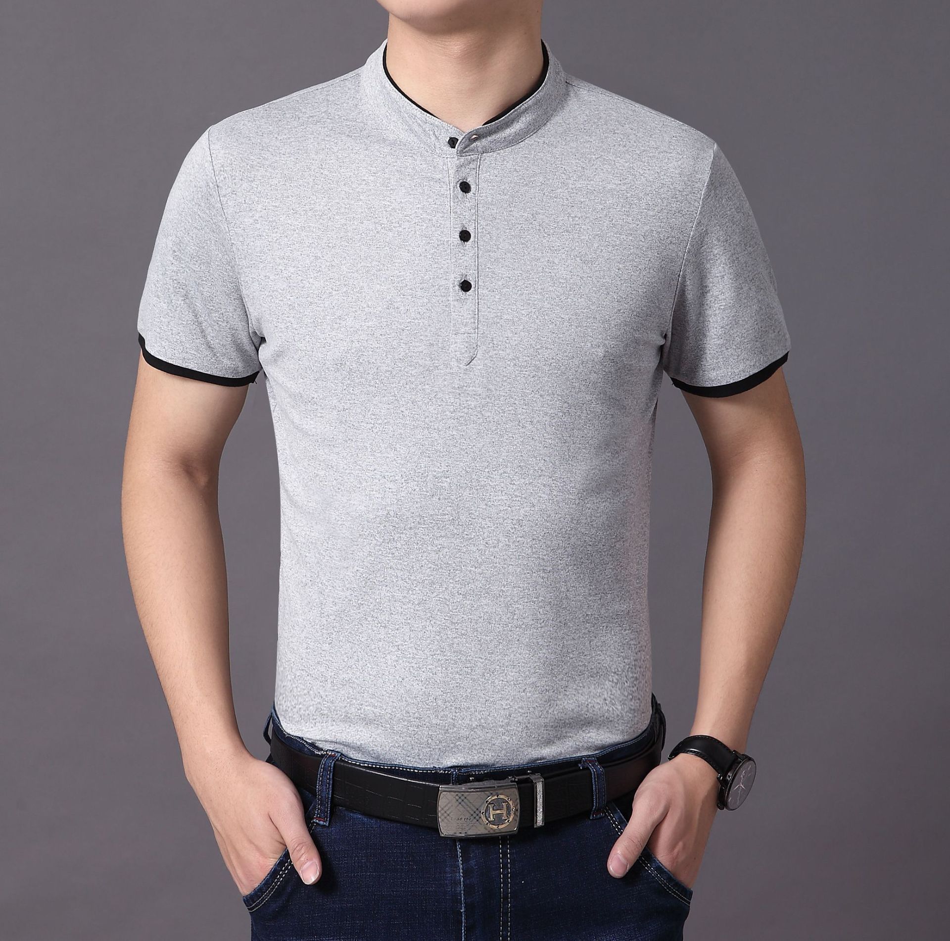 Short-sleeved T-shirt summer 2022 new arrival cotton men's round neck casual bottoming shirt trendy top men's solid color wholesale