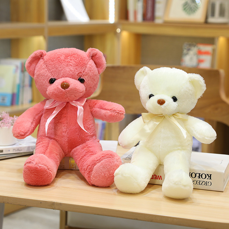 Colorful teddy bear doll ten-color Bear plush toy grab machine doll floor push wedding throwing bear logo production