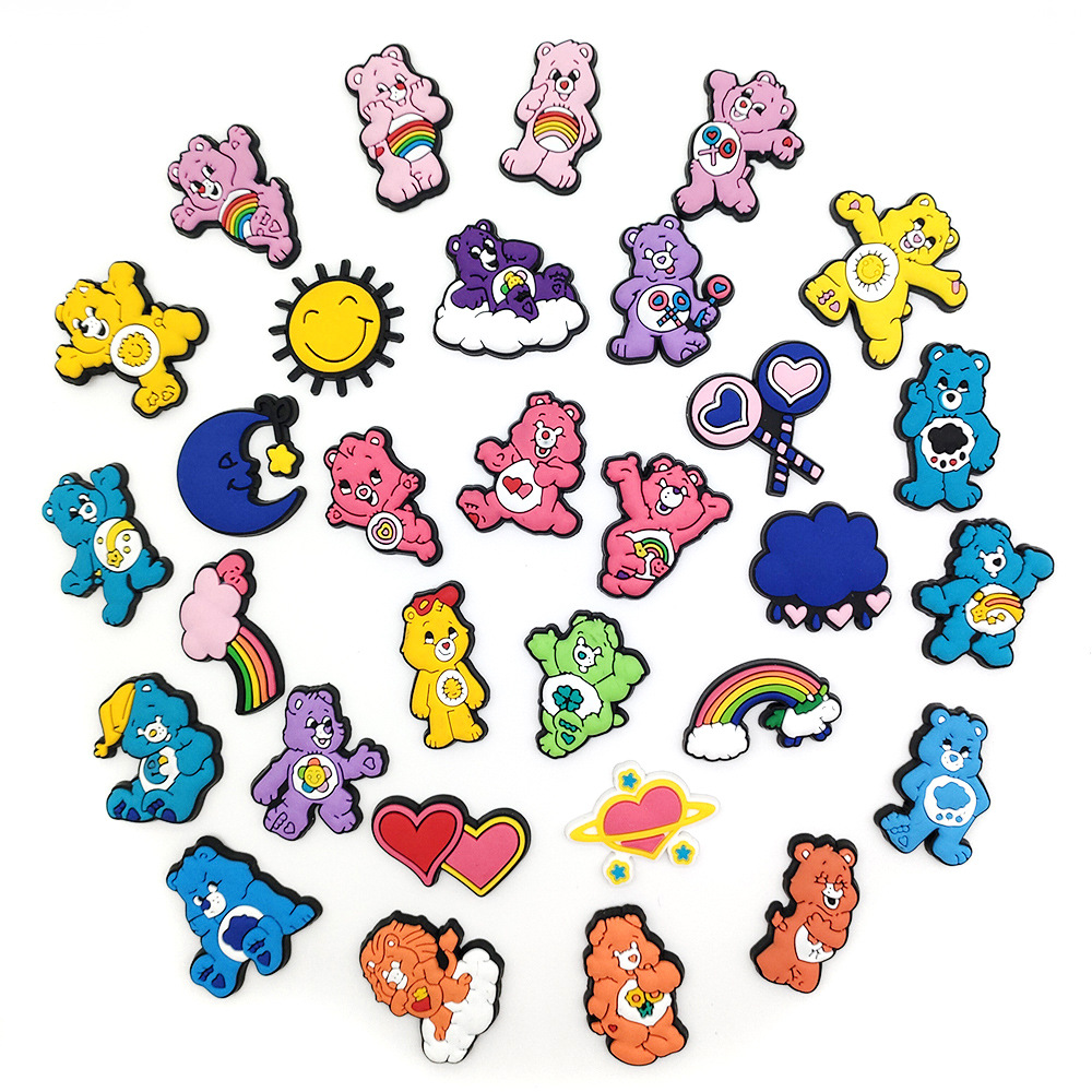 suit Rainbow Bear Series Shoe Flower Shoe Buckle Classic Cartoon Hole Shoe Accessories Decorative Buckle PVC Shoe Flower