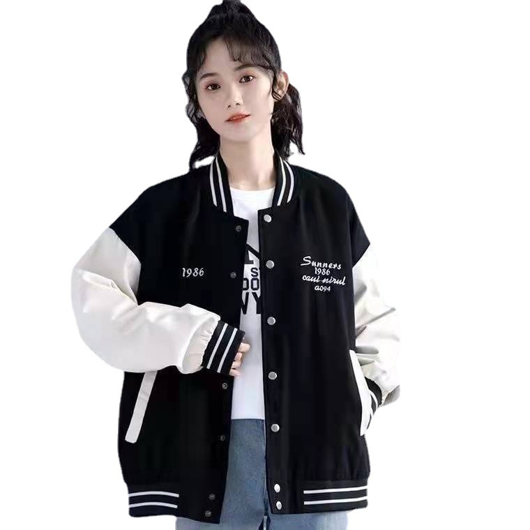 Baseball Suit Jacket Girl's Spring and Autumn 2023 New Junior High School High School Students Korean Loose Embroidered Jacket Top