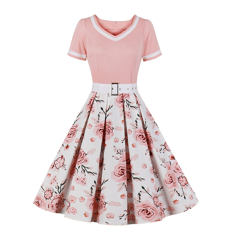 2022 Amazon European and American Retro Printed Dress 1637