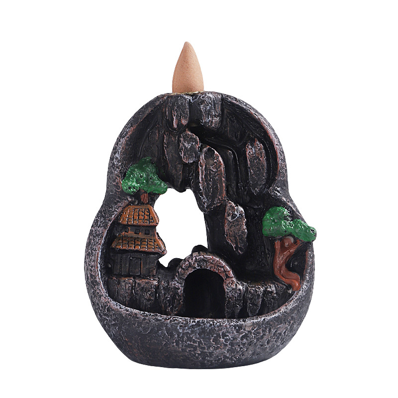 Back flow incense burner resin household indoor Tea way incense way new retro creative return ornaments cross-border manufacturers on behalf of the hair