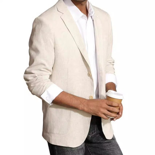 2024 Foreign Trade Men's Autumn Jacket Business Casual Printed Double Button Suit Jacket Men's Suit plus size England
