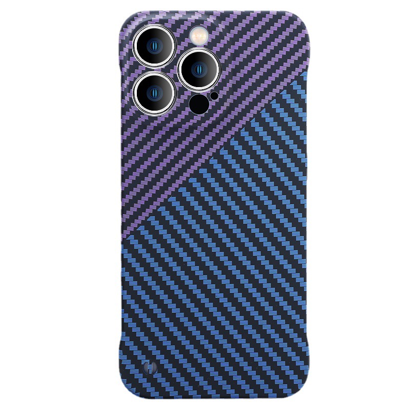 Suitable for iPhone15 mobile phone shell carbon fiber frosted frameless splicing color Apple 14PC hard case 11 protective cover
