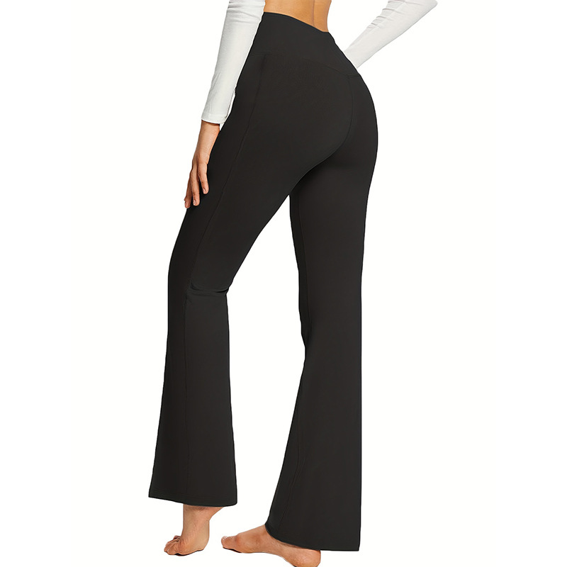 Cross-border Hot Selling European and American Women's Yoga Fitness Wear Yoga Trousers Women's Sports Casual Trousers Cross Waist Flare Pants