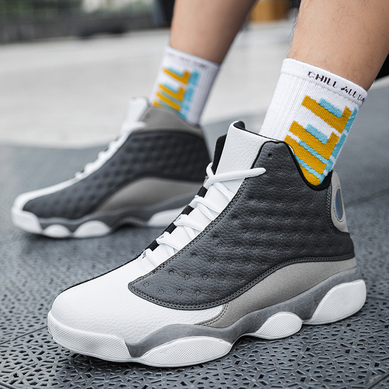 AJ13 basketball shoes men's casual plus size 47 sneaker high-top running shoes for students Middle and big Children Practical training sneakers