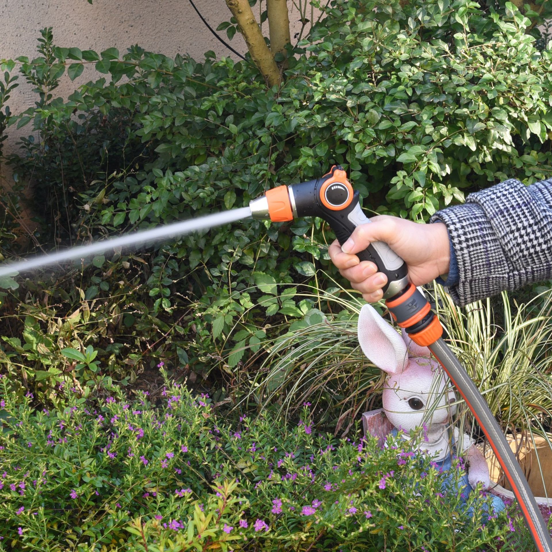 Multifunctional metal thumb water spray gun garden watering gardening watering Amazon cross-border home car wash shower