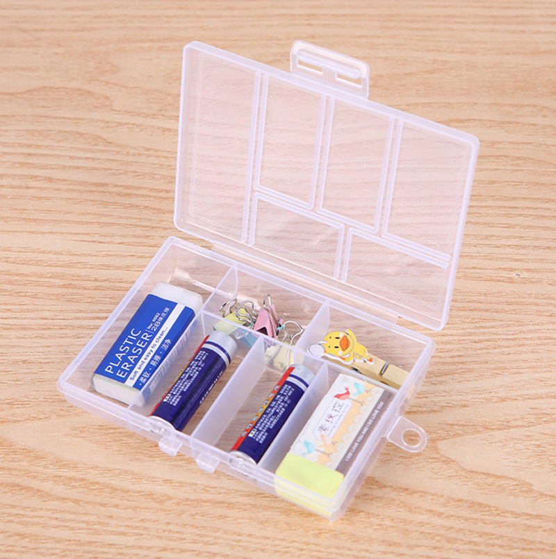 Fixed 6-grid storage box transparent PP plastic box components jewelry packaging box accessories fishhook box wholesale