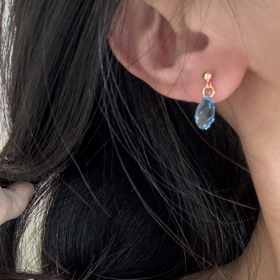 Handmade Shijia Multi-color Crystal Earrings S925 Silver Needle Hua Zi Pendant Earrings Exquisite Small All-match Women
