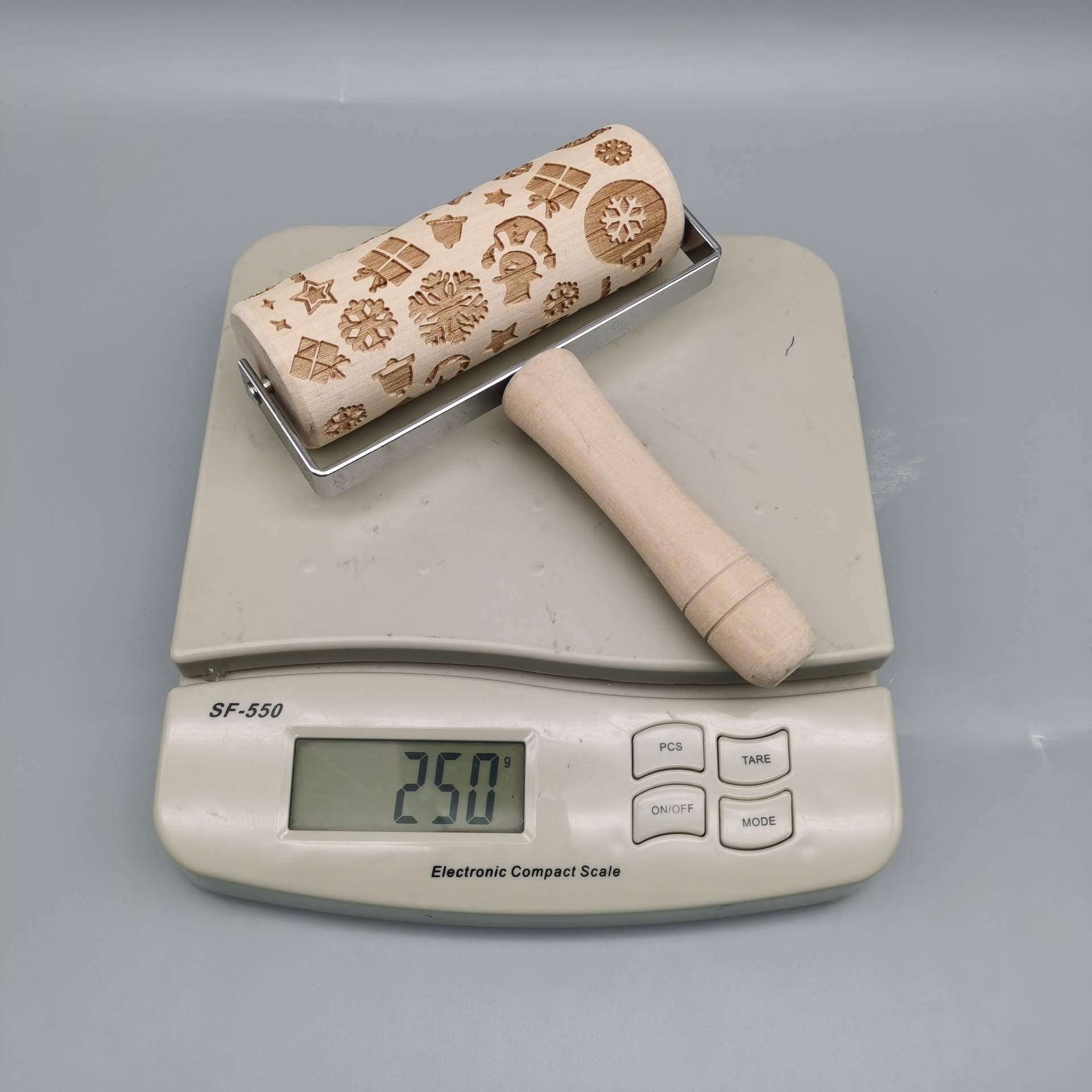 Christmas rolling pin Christmas printing rolling pin cookie laser engraving roller