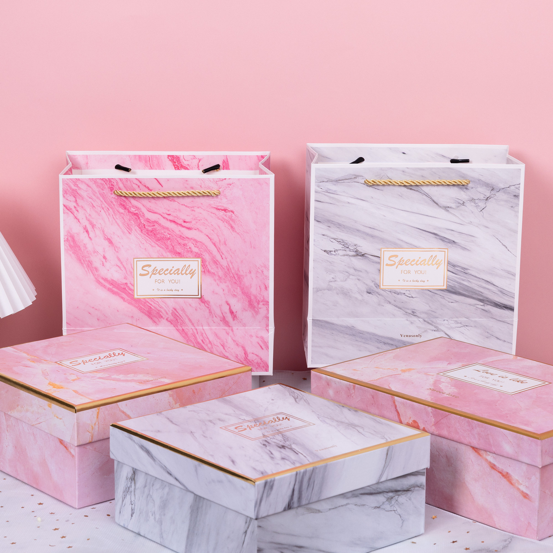 Marble Pattern Set Gift Box Wedding Candy Accompanying Gift Box Birthday Gift Box Empty Box Spot