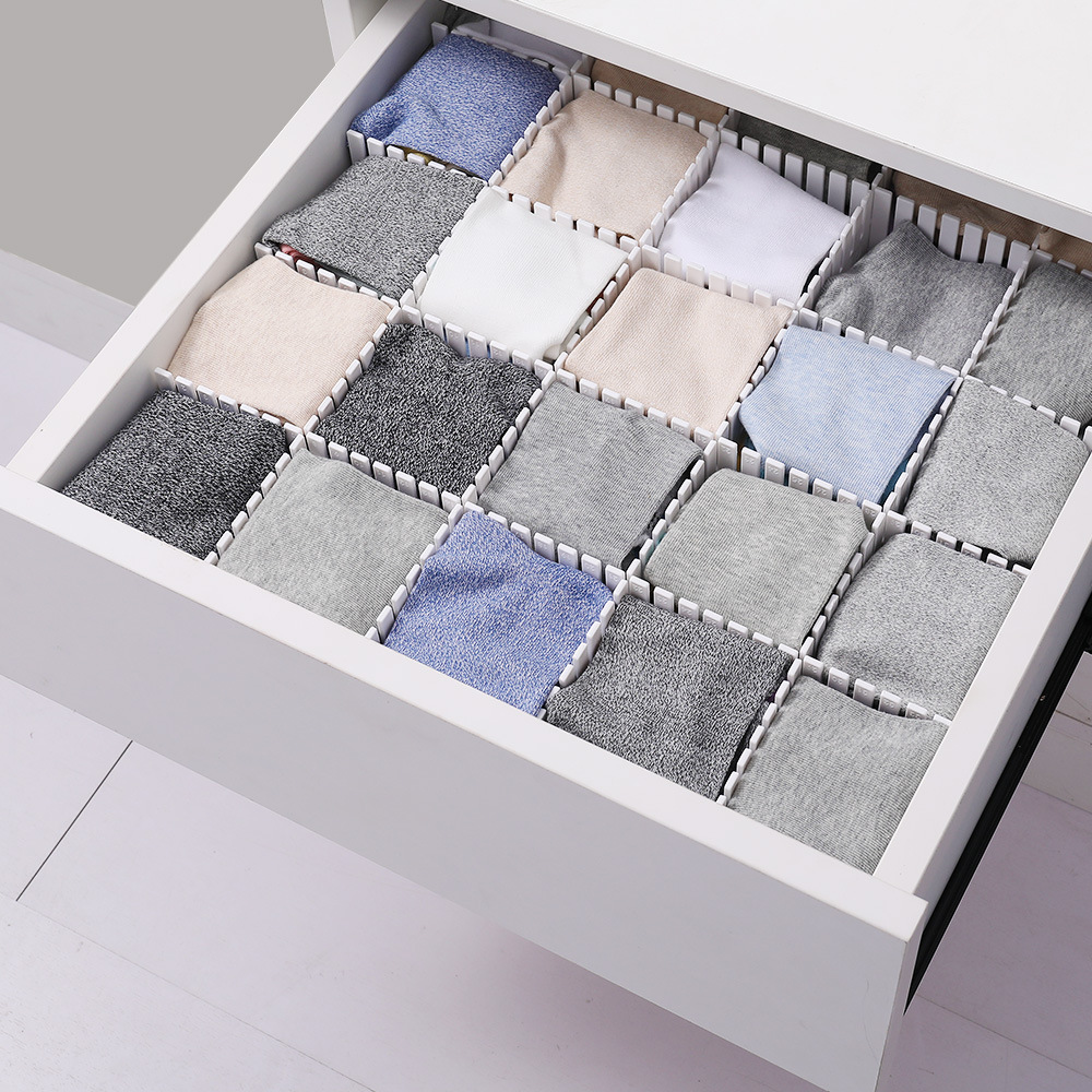 Compartment sorting partition free combination block drawer storage partition partition partition socks underwear Classification 4 pieces